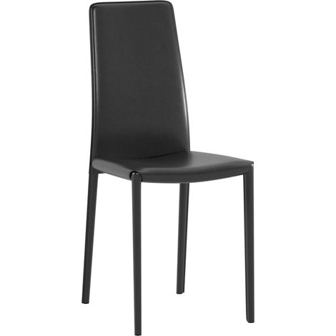 Sedia Kitty impilabile in similcuoio nero, struttura e gambe rivestite, design moderno per interni professionali e domestici - Stones (1/5)