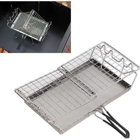 Grille-pain en acier inoxydable pour camping, appareil à toasts, grill à gâteaux de riz, barbecue japonais pliable et portable (1/5)