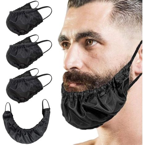 Protection Barbe - Tissu Respirant Lavable - Pour Utilisation En Restauration Santé Et Soins Nocturnes - 4 Pièces (1/5)