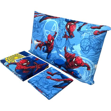 Completo Lenzuola In 100% Cotone Letto Singolo Marvel Spiderman