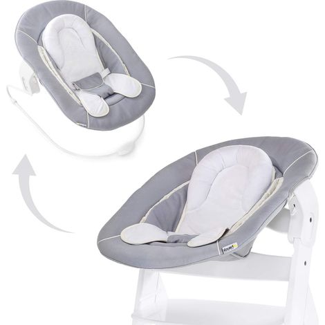 Transat Nouveau-Né 3 en 1 Douillet dès la Naissance pour Chaise Haute Évolutives en Bois grande Surface Réducteur Stretch Grey Gris 661970 (1/5)
