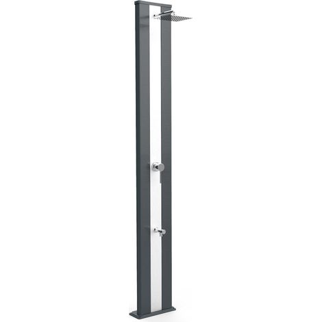 Doccia Solare da Giardino 40L Miscelatore e Lavapiedi Arkema Dada S Grigio Antracite Inox