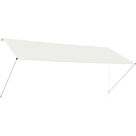 Auvent Marquise rétractable, Store Banne pour Jardin Balcon Terrasse, 300x150 cm Crème OIB8715E (1/5)
