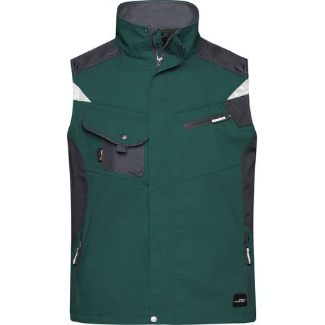 James & Nicholson Workwear Weste JN822 Gr. 5XL dark-green/black (1/4)