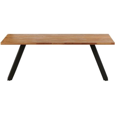 Table industrielle bois massif 200cm KENT Casita huilée miel - 200x90x75 cm - Kayu Meuble (1/4)