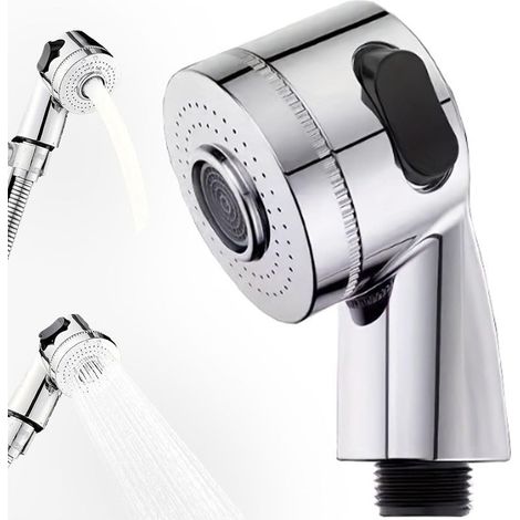 Remplacement Pommeau Douche Main Salon Bassin Coiffure,Accessoire Adaptateur Pomme Douche Bol Chaise Lit Shampoing à 2 Modes,Spray Sparyer Chaise Pédicure Acier Inoxydable,Bouton Commutation Latéral (1/5)