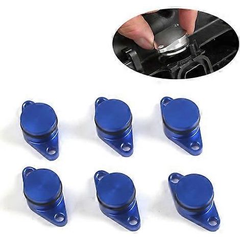 6 PCS 22mm Swirl Flap Flaps Delete Removal Blanks Plugs for BMW M57 (6-cylinder)(Blue)