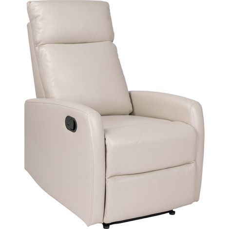 Poltrona relax manuale reclinabile in ecopelle BEIGE (1/5)