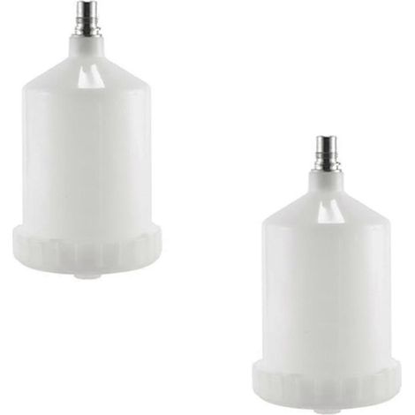 Lot de 2 godets de peinture HVLP en plastique de 600 ml pour pistolet à peinture SATA, connecteur pour pistolet à peinture Jet. (1/5)