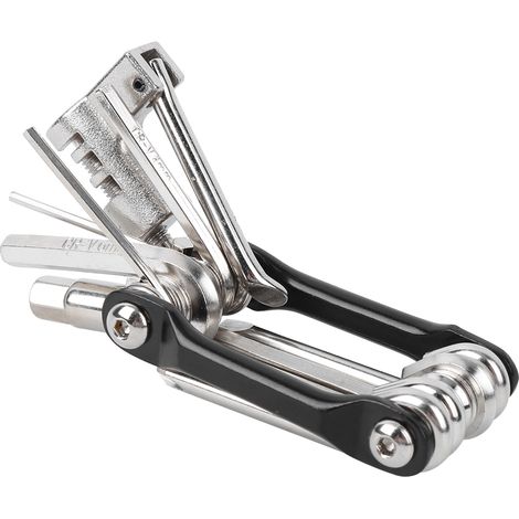 T25 Tragbares Werkzeugset 11 in 1, universelles Klappwerkzeugset, Mini-Fahrradset mit T25-Sternschlüssel, Kettenschneider, Innensechskantschlüsseln und Schraubendreher