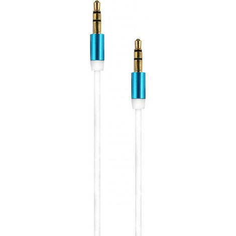 Câble audio jack stéréo 3,5mm mâle/mâle 1,2 m - blanc (1/2)