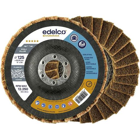 Disco in fibra non tessuta EDELCO Poli Plus 1 grana grossa da 115 mm per lucidatura.