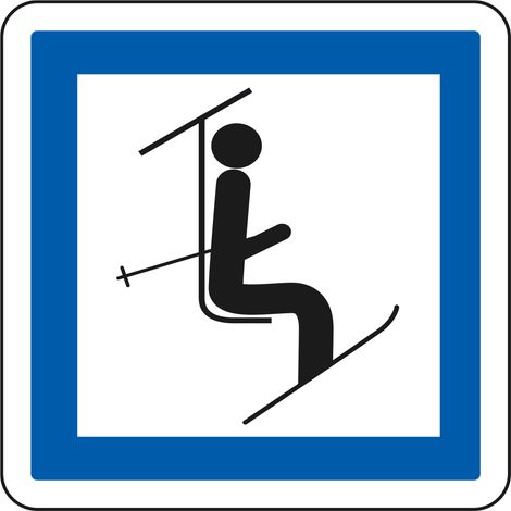 Panneau Indication CE20b – Départ télésiège ou télécabine – Gamme ECOLIGN – Classe 1 – 350 mm (1/5)