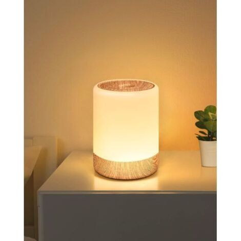 Lampe de Chevet de Table Tactile Dimmable, Avec 256 Couleurs RVB Changement de Couleur Chaud LED Veilleuse Enfant, 2200mAh USB Rechargeable à Piles Fonction Mémoire Pour Chambre Salon (1/5)