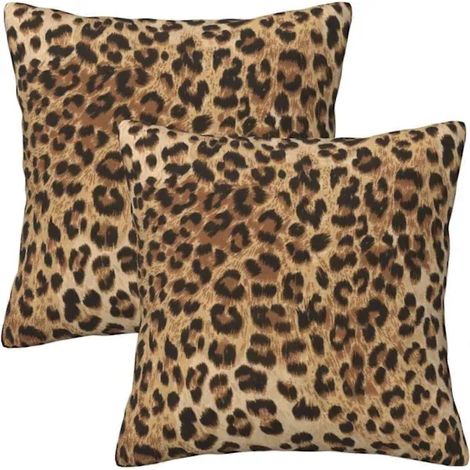 Kissenbezug mit Leopardenmuster 45x45 cm, Set mit 2 modernen, dekorativen quadratischen Kissen für Sofa, Wohnzimmer, Schlafzimmer, Bett. (1/5)