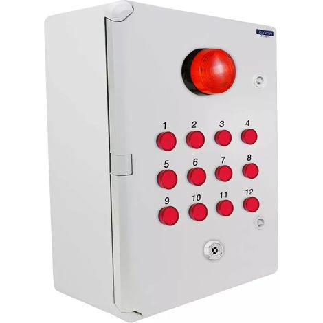 Boîtier supplémentaire pour identification alerte sans-fil 12 LEDs avec sirène + flash + télécommandes d'arrêt (DA600+) (1/5)