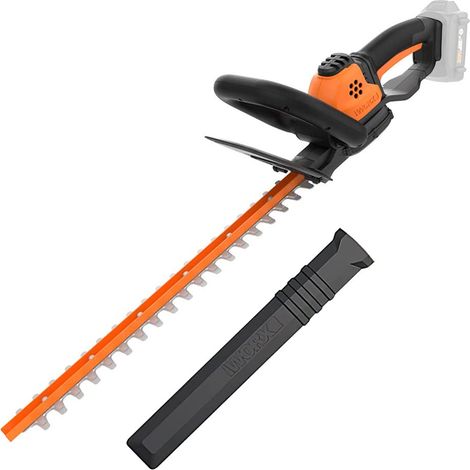 Worx WG261E.9 - Cesoie per siepe, 20 V, lunghezza lama 44 cm, 19 mm, batteria e caricatore non inclusi, colore: Nero/Arancione (1/4)