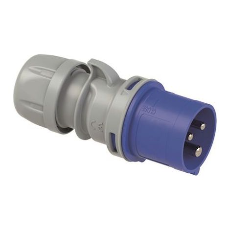 fiche mobile - droite - 16a - 2p+t - 200/250v - ip44 - easy - bizline 701105
