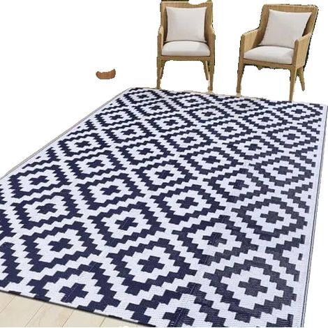 Alfombra para exteriores, impermeable, diseño reversible, F3, 8x10 pulgadas-b (1/2)