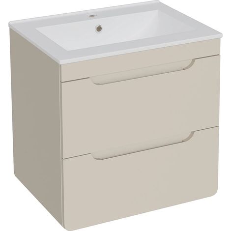 Mobile bagno sospeso con lavabo da incasso Beige 60 cm - ARUBA