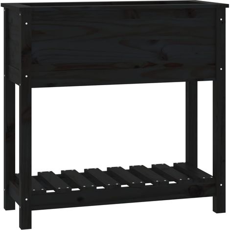 Maison Exclusive - Pflanzkübel mit Ablage Schwarz 82,5x34,5x81cm