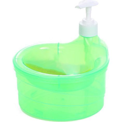Distributeur De Savon - Porte-Éponge 2 en 1 - Capacité 1000 ml - Pour Cuisine Et Salle De Bain - 1 Pièce (1/5)
