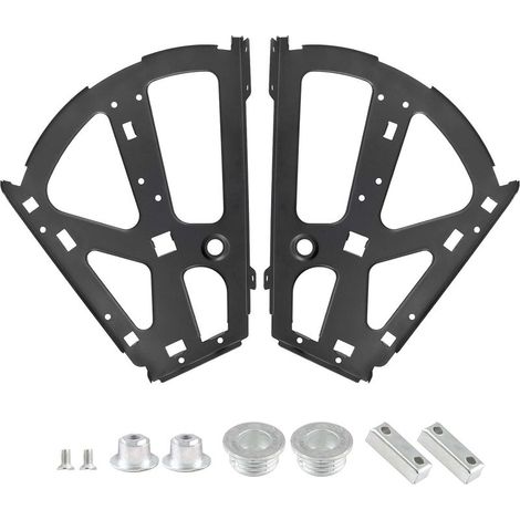 Charnière de tiroir double pour armoire à chaussures, cadre réversible, quincaillerie de remplacement en acier inoxydable noir 2 pièces (1/5)