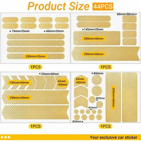 44 Feuillets Protection Cadre Vélo Autocollants en Carbone, Film de Protection Cadre Vélo, Autocollants de Protection Vélo, pour Vélo, VTT etc(Champagne)