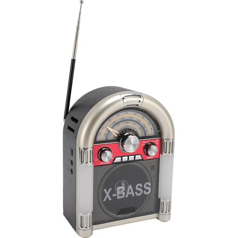 Tragbares AM FM SW Radio mit Bluetooth Lautsprecher, Retro V5.0 Lautsprecher 1200mAh wiederaufladbare USB Laufwerk Speicherkarte Wiedergabe, Kopfhörer Jack, justierbare Antenne (Gold)