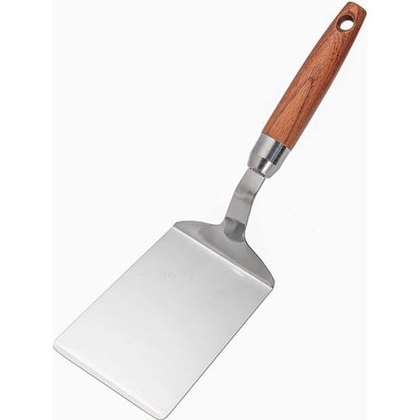 Espátula para parrilla de acero inoxidable con mango de madera - Accesorio para barbacoa - 28,3 cm (1/5)