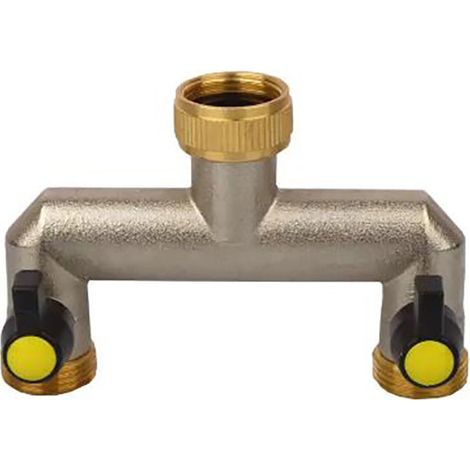Distributeur d'eau à deux voies, robinet à boisseau sphérique de dérivation de robinet de 3/4 pouce, adapté aux robinets, jardin