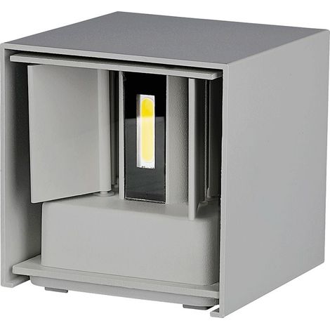 V-TAC VT-759 5W LED-Wandleuchte, quadratisch, doppelter, verstellbarer Lichtkegel, 4000K, satiniertes Grau, Schutzart IP65, Artikelnummer 217089 (1/5)