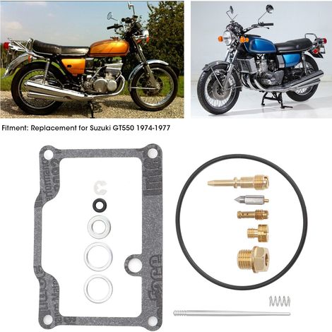 Kit de réparation carburateur moto Suzuki GT550 1974-1977, 14 pièces d'entretien et remplacement (1/5)