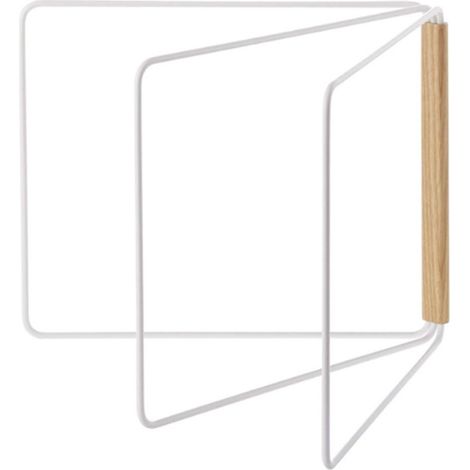 Égouttoir à torchons multifonction, sans perçage, 3 bras pliables, blanc, pour plan de travail cuisine. (1/5)