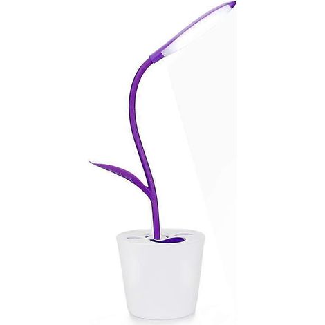 Lampe de table pour chambre d'enfant avec porte-stylo, rechargeable par USB, idéale pour étudier à la maison (violette)