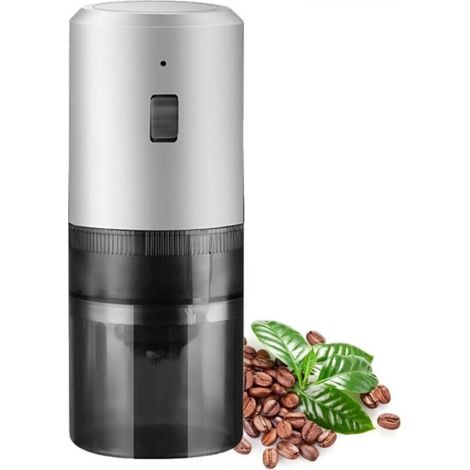 One-Touch Portable Electric Coffee Grinder, Spice Grinder, White (1/5)