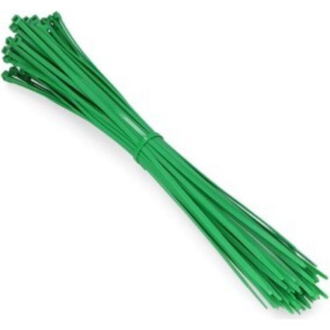 Colliers De Serrage Plastique Vert 380x4,8 Mm (sachet 100 U.) Nylon De Haute Qualité (1/3)