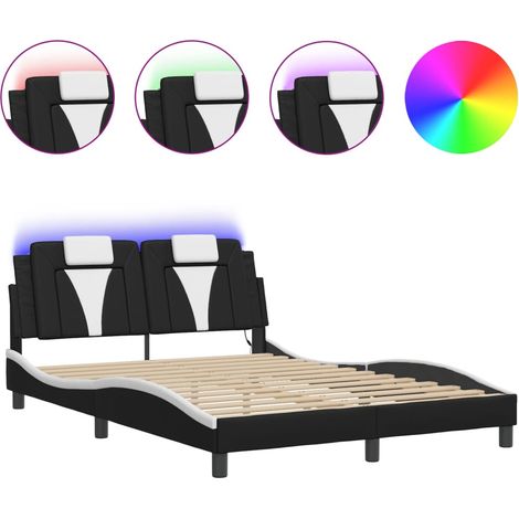 Maison Exclusive - Giroletto Viana con LED senza Materasso Nero e Bianco 140x200 cm (1/5)