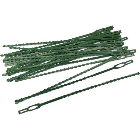 Attaches jardin plastique 23 cm x60 liens fixation plantes grimpantes arbres vignes vert réutilisables (1/4)