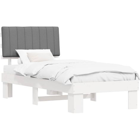 Maison Exclusive - Letto con Testiera Rivestita Grigio chiaro 90 x 190 cm (1/5)