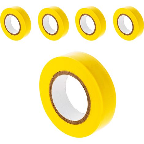 Lot de 5 rouleaux adhésifs 15mmx10m - Jaune - Zenitech
