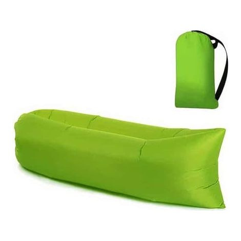 Fauteuil gonflable Air Bean vert pour la plage, le jardin ou les festivals (1/5)