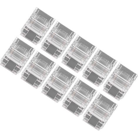 Packung mit 10 Steckverbindern für 2-polige 10-mm-LED-Streifen, schnelle Verbindung ohne Löten. (1/5)