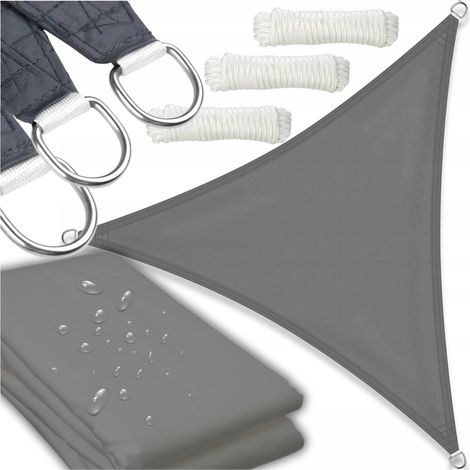 Toldo de jardín triangular gris con protección UV, 3,6 x 3,6 x 3,6 m (1/5)