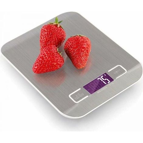 Balance de cuisine électronique rechargeable par USB 10 kg/1 g, balance de cuisson numérique en acier inoxydable avec écran rétroéclairé (1/4)