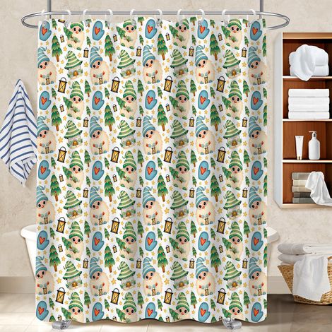 Rideau de bain imprimé polyester 180x180 décoratif protection douche pour salon de coiffure (1/5)