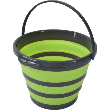 Seau pliable et portable de 10 L, idéal pour la pêche et les activités de plein air. (1/5)