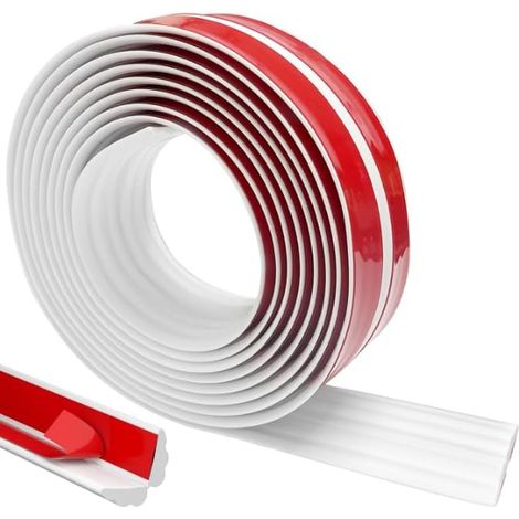 Moulure Adhesive Autocollantes Blanches 2M x 4CM, Bande Décorative en TPE Flexible, Protection des bords,Bandes d'angle Autocollantes pour Bords Muraux, Sols, Armoires (1/4)