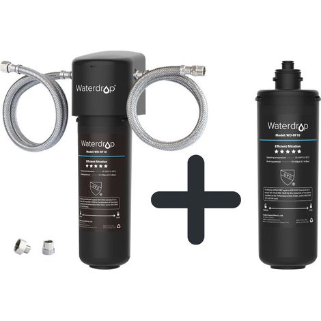 Waterdrop 10UA Système de filtration d'eau sous évier avec WD-RF10, 30.000 litres Grande capacité de filtration d'eau potable, NSF/ANSI 42