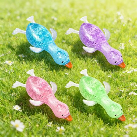 Canard pailleté anti-stress - Jouet compact et portable à presser pour soulager l'anxiété et lutter contre l'ennui - Rose (1/5)